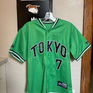 Tokyo Yakult Swallows Nagaoka #7 Baseball Jersey Green Size M